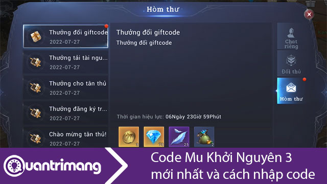 Code MU Khởi Nguyên 3 mới nhất và cách nhập code