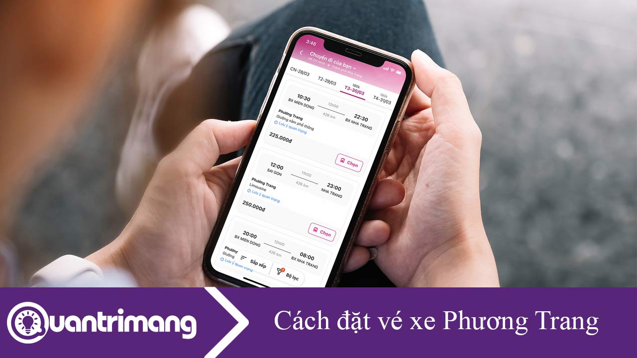Cách đặt vé xe Phương Trang