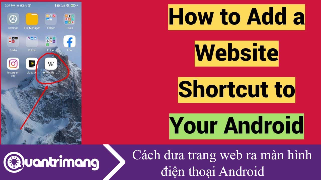 Cách đưa trang web ra màn hình điện thoại Android
