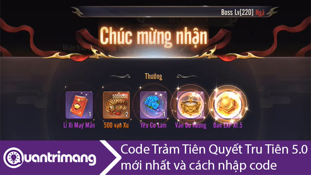Code Trảm Tiên Quyết mới nhất và cách nhập code