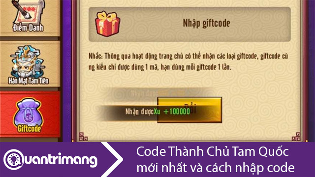 Code Thành Chủ Tam Quốc mới nhất