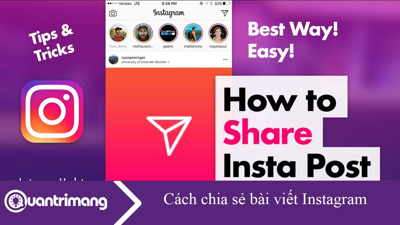 Cách chia sẻ bài đăng trên Instagram