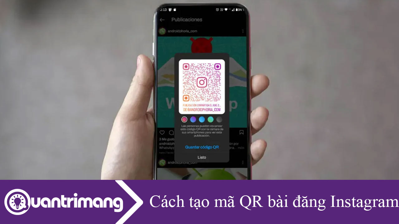 Cách tạo mã QR bài đăng Instagram