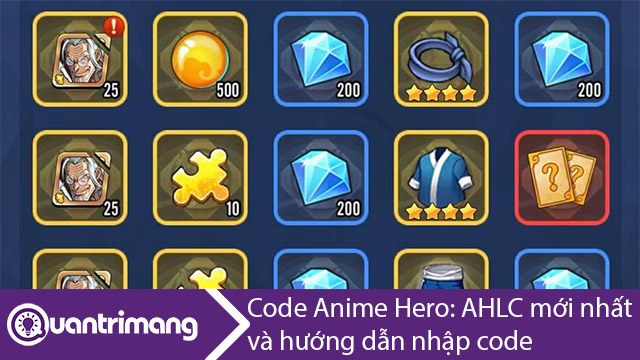 Code Anime Hero: Anh Hùng Loạn Chiến mới nhất