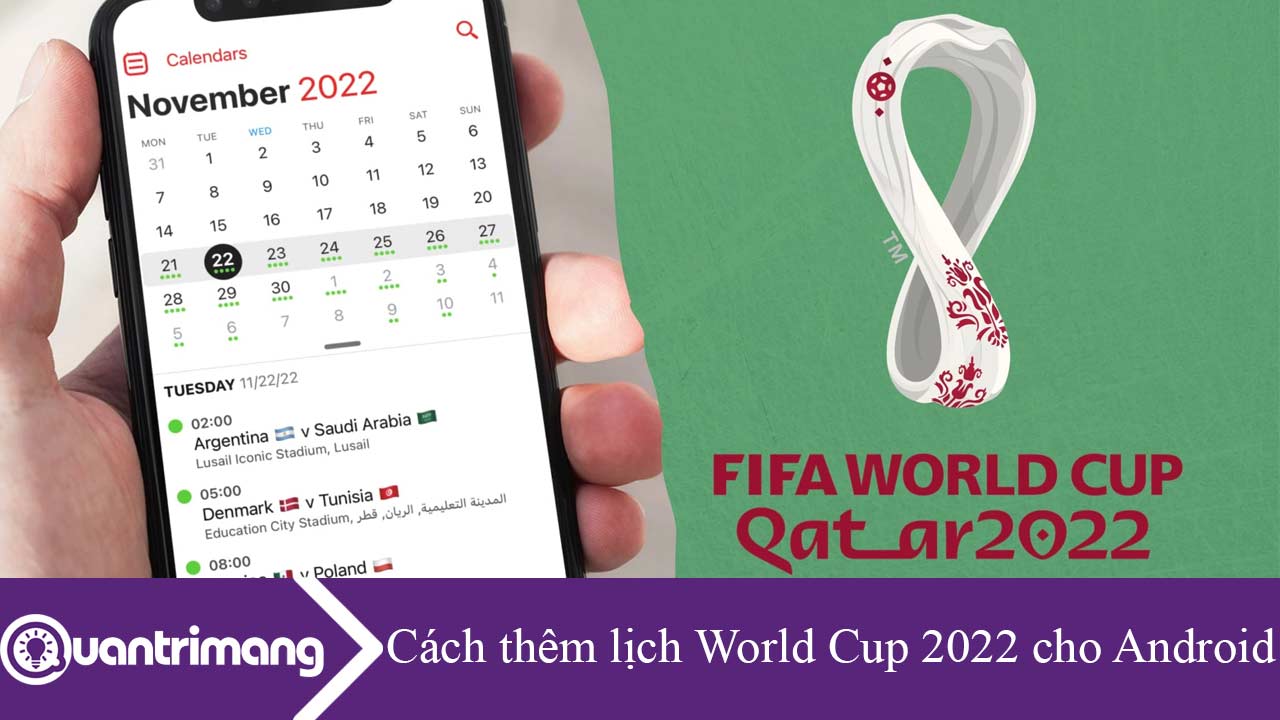 Cách thêm lịch World Cup 2022 cho Android