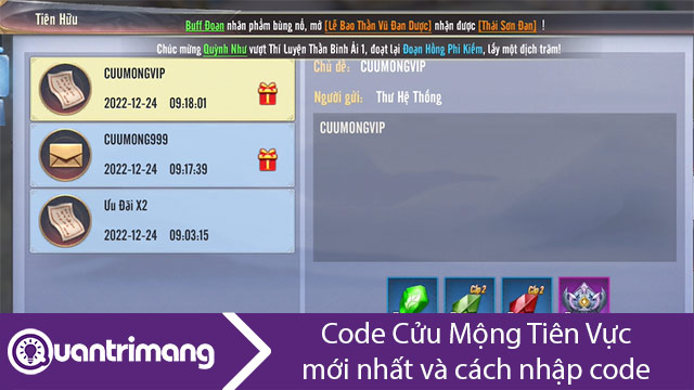 Code Cửu Mộng Tiên Vực mới nhất và cách nhập code