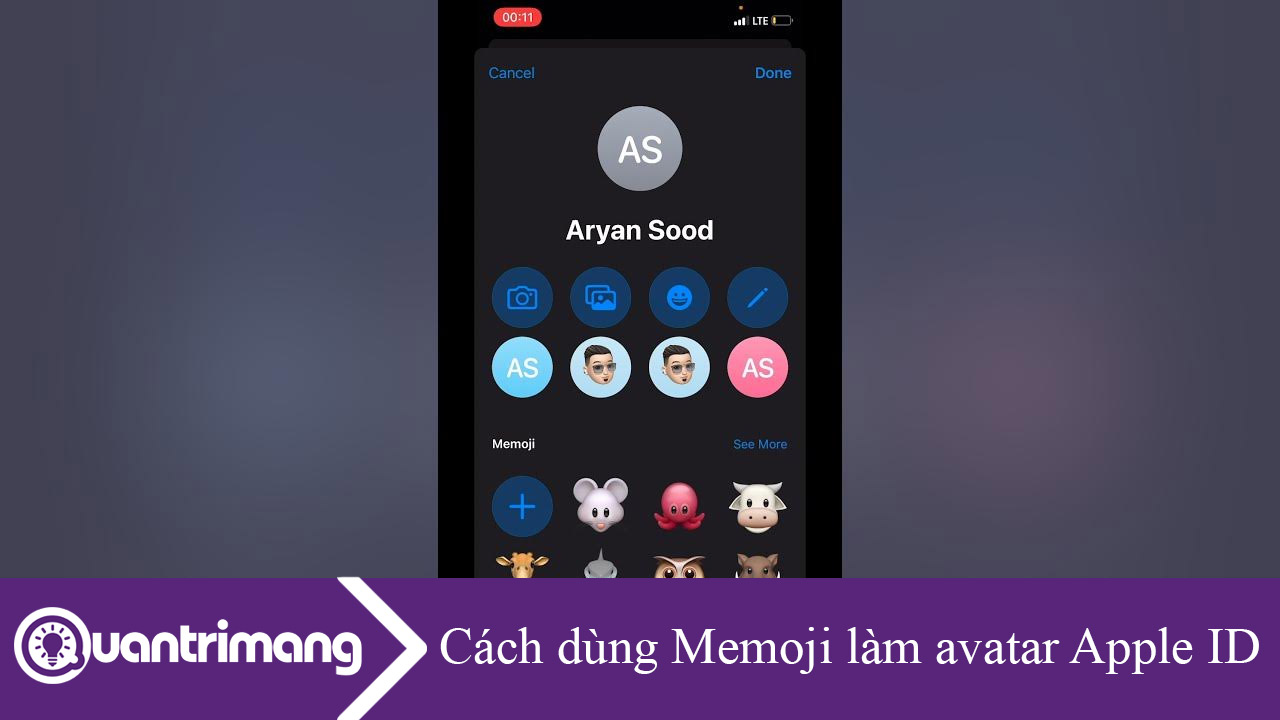 Cách dùng Memoji làm avatar Apple ID