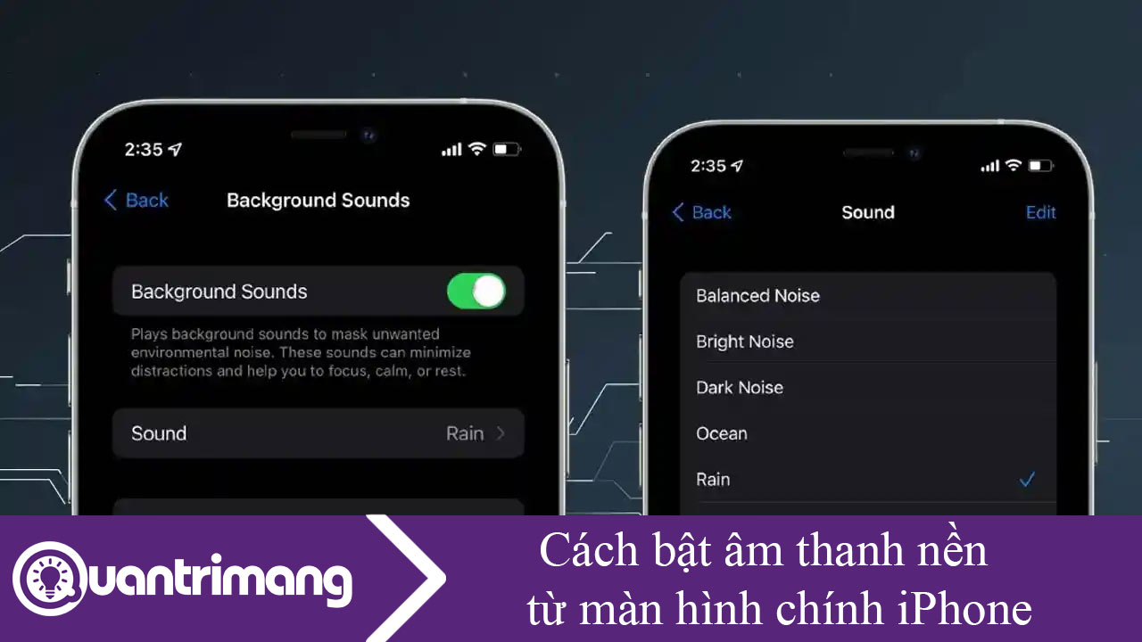 Cách bật âm thanh nền từ màn hình chính iPhone