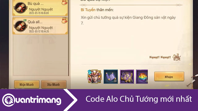 Code Alo Chủ Tướng Gamota mới nhất và cách nhập code