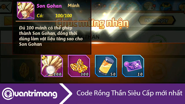 Code Rồng Thần Siêu Cấp mới nhất