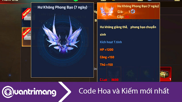 Code Hoa và Kiếm mới nhất và cách nhập code