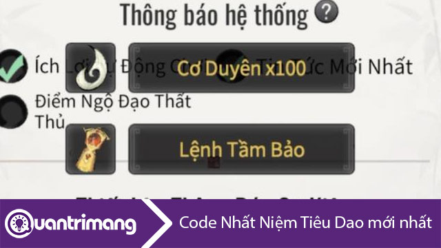 Code Nhất Niệm Tiêu Dao mới nhất và cách nhập code