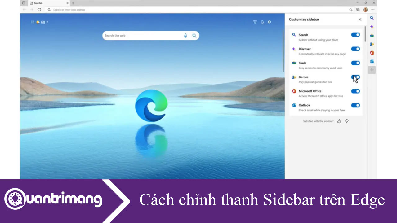Cách chỉnh thanh Sidebar trên Microsoft Edge