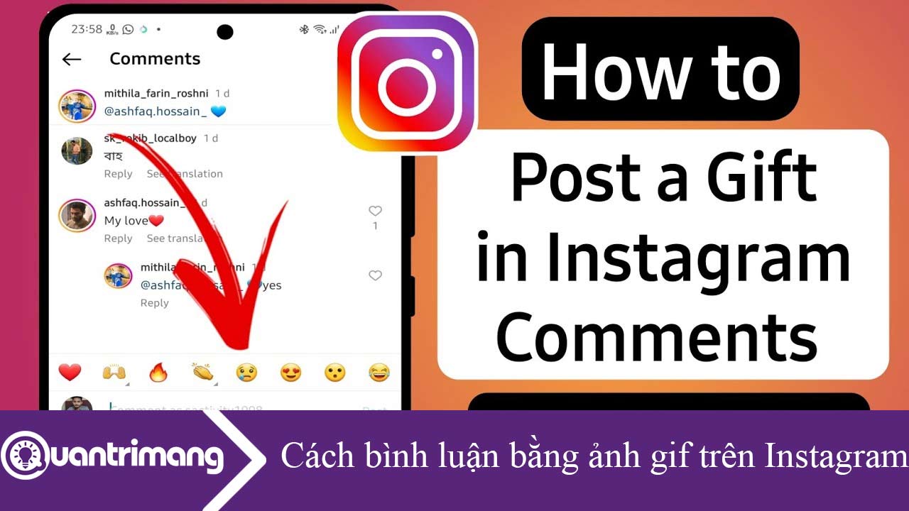 Cách bình luận bằng ảnh gif trên Instagram
