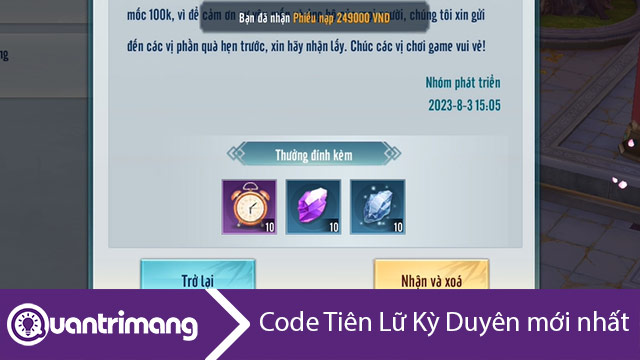 Code Tiên Lữ Kỳ Duyên mới nhất