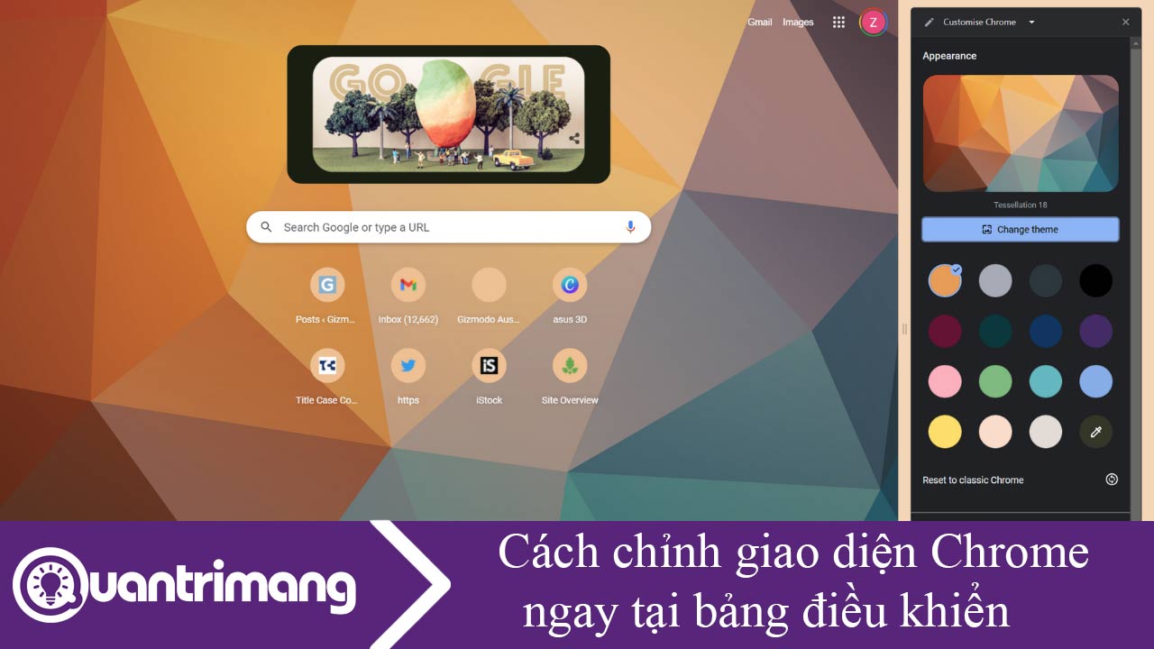 Cách chỉnh giao diện Chrome ngay tại bảng điều khiển