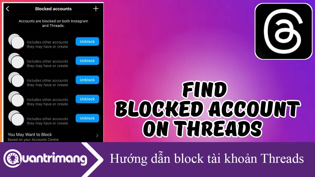Hướng dẫn block tài khoản Threads