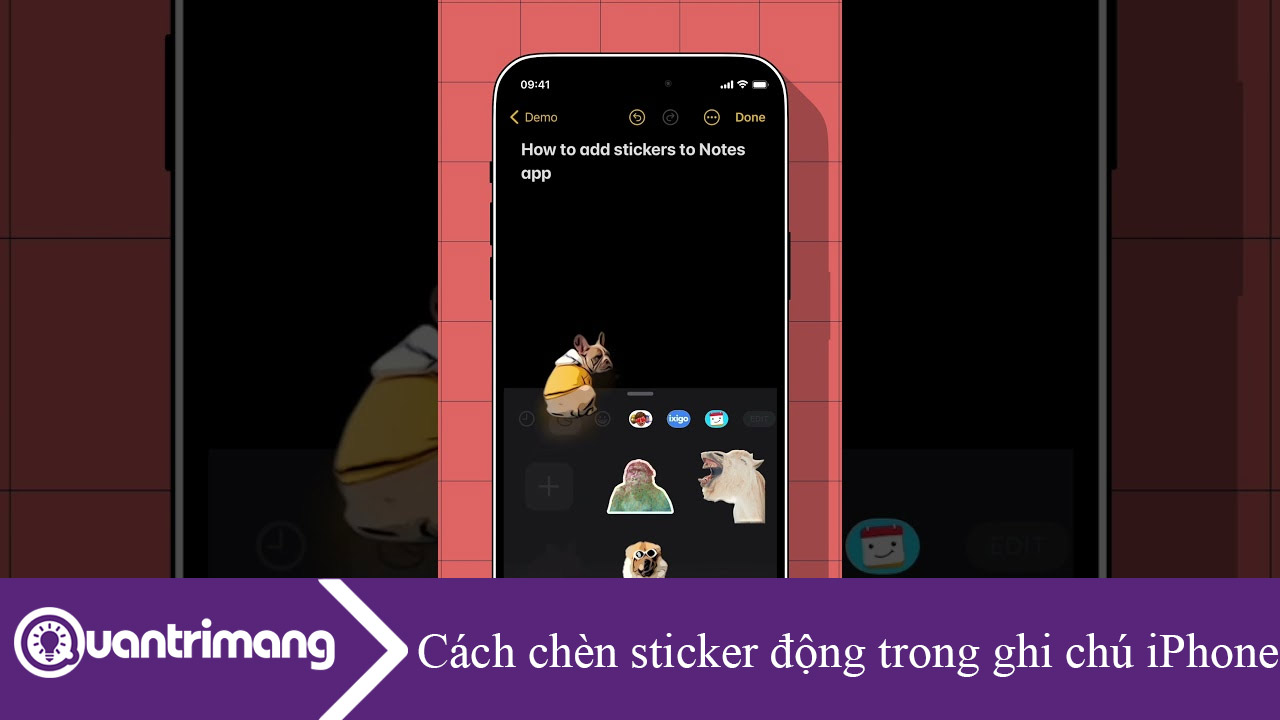 Cách chèn sticker động trong ghi chú iPhone