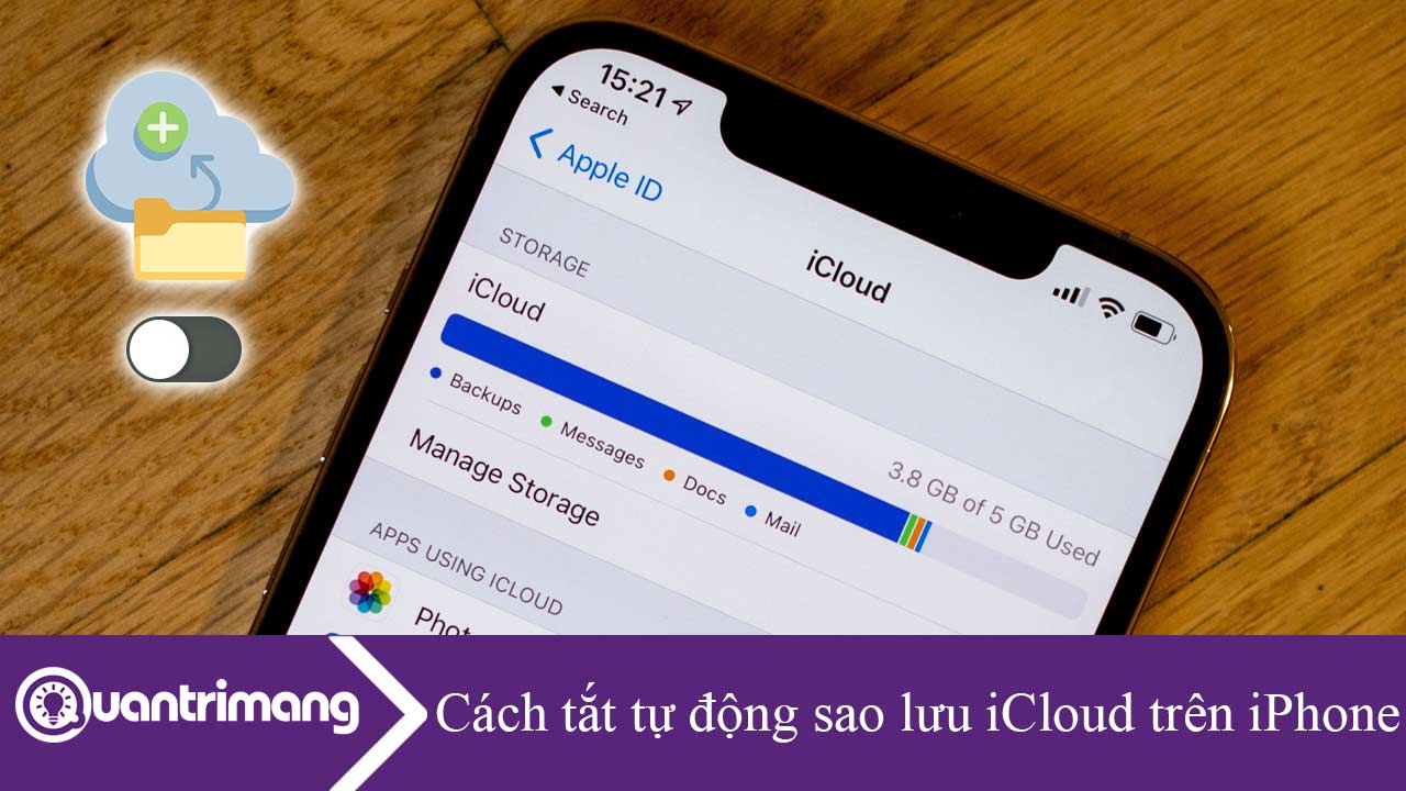 Cách tắt tự động sao lưu iCloud trên iPhone