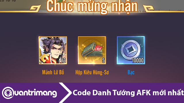 Code Danh Tướng AFK mới nhất