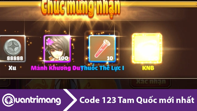 Code 123 Tam Quốc mới nhất
