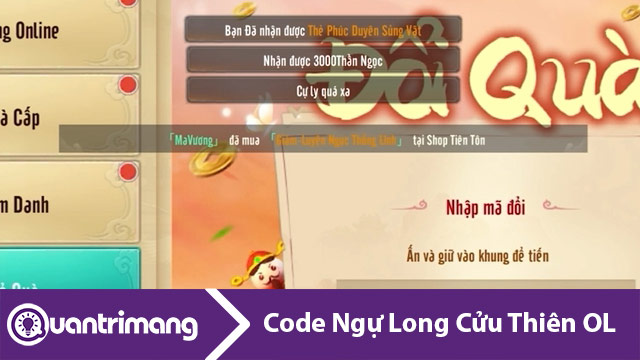 Code Ngự Long Cửu Thiên OL mới nhất và cách nhập code