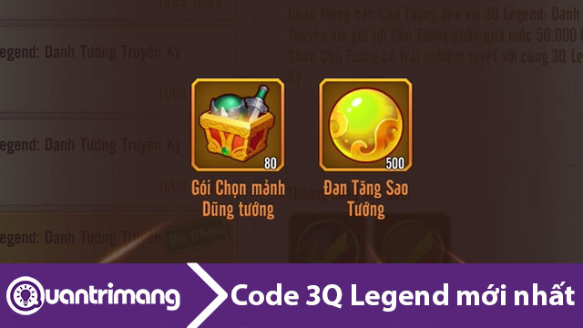 Code 3Q Legend mới nhất và cách nhập code
