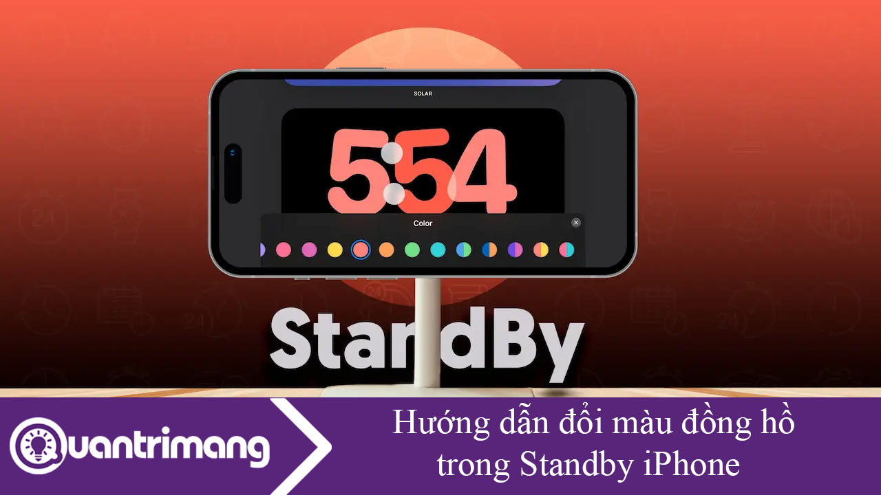 Hướng dẫn đổi màu đồng hồ trong Standby iPhone