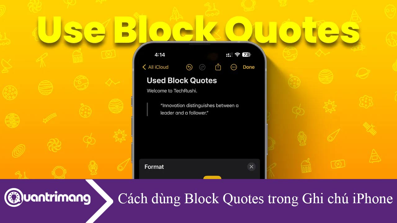 Cách dùng Block Quotes trong Ghi chú iPhone