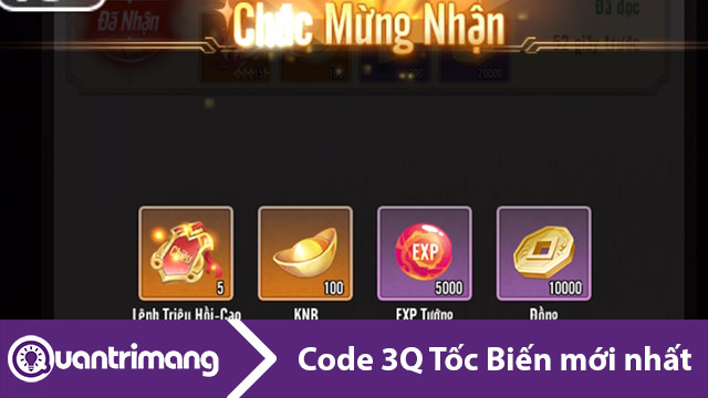 Code 3Q Tốc Biến mới nhất, giftcode 3Q Tốc Biến mới nhất