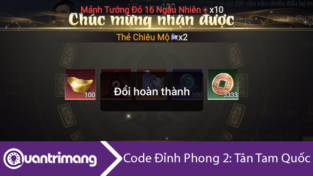 Code Đỉnh Phong 2: Tân Tam Quốc mới nhất