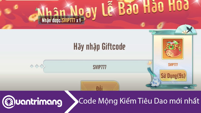 Code Mộng Kiếm Tiêu Dao mới nhất và cách nhập code