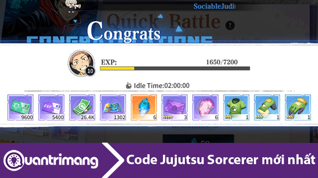 Code Jujutsu Sorcerer mới nhất, đổi full gems, vé triệu hồi