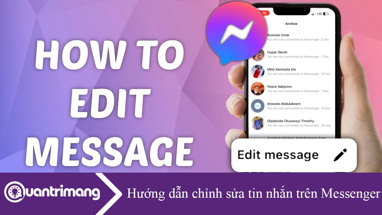 Hướng dẫn chỉnh sửa tin nhắn đã gửi trên Messenger