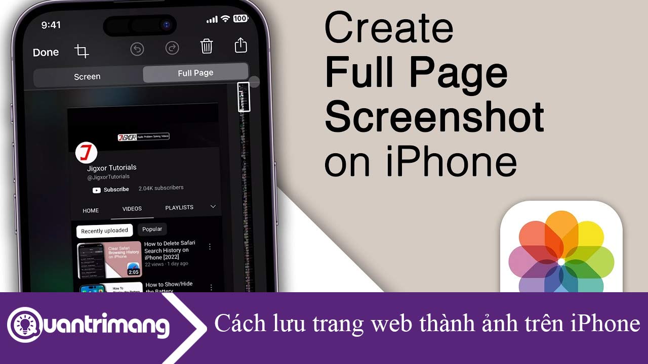 Cách lưu trang web thành ảnh trên iPhone