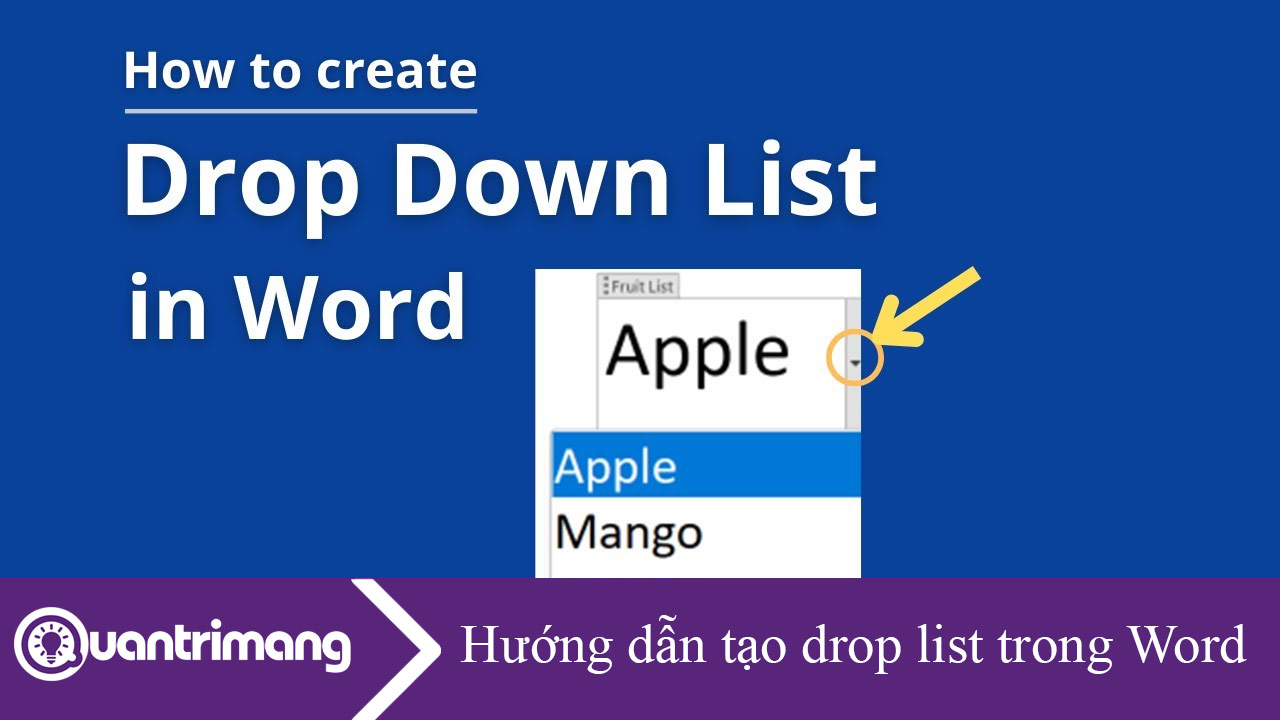 Hướng dẫn tạo drop list trong Word