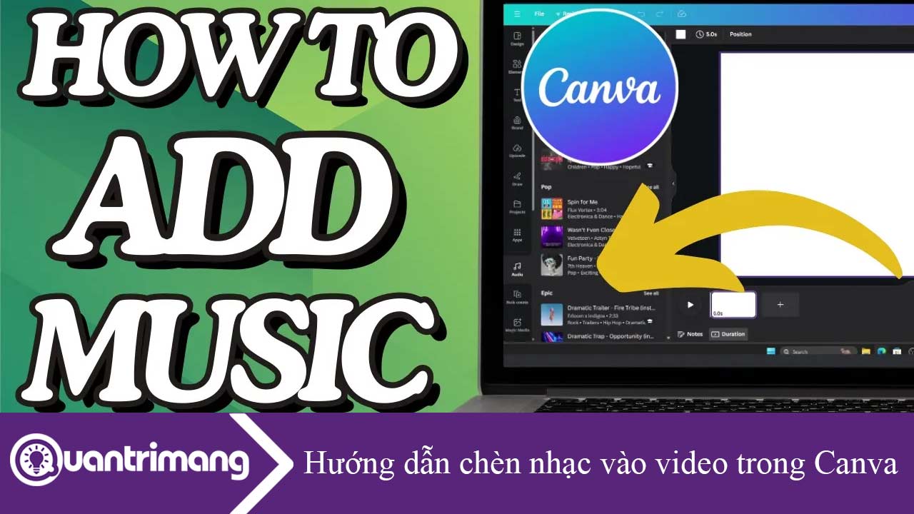 Hướng dẫn chèn nhạc vào video trong Canva