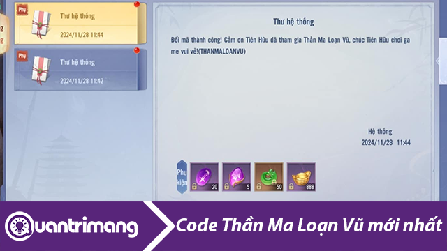 Code Thần Ma Loạn Vũ mới nhất và cách đổi code