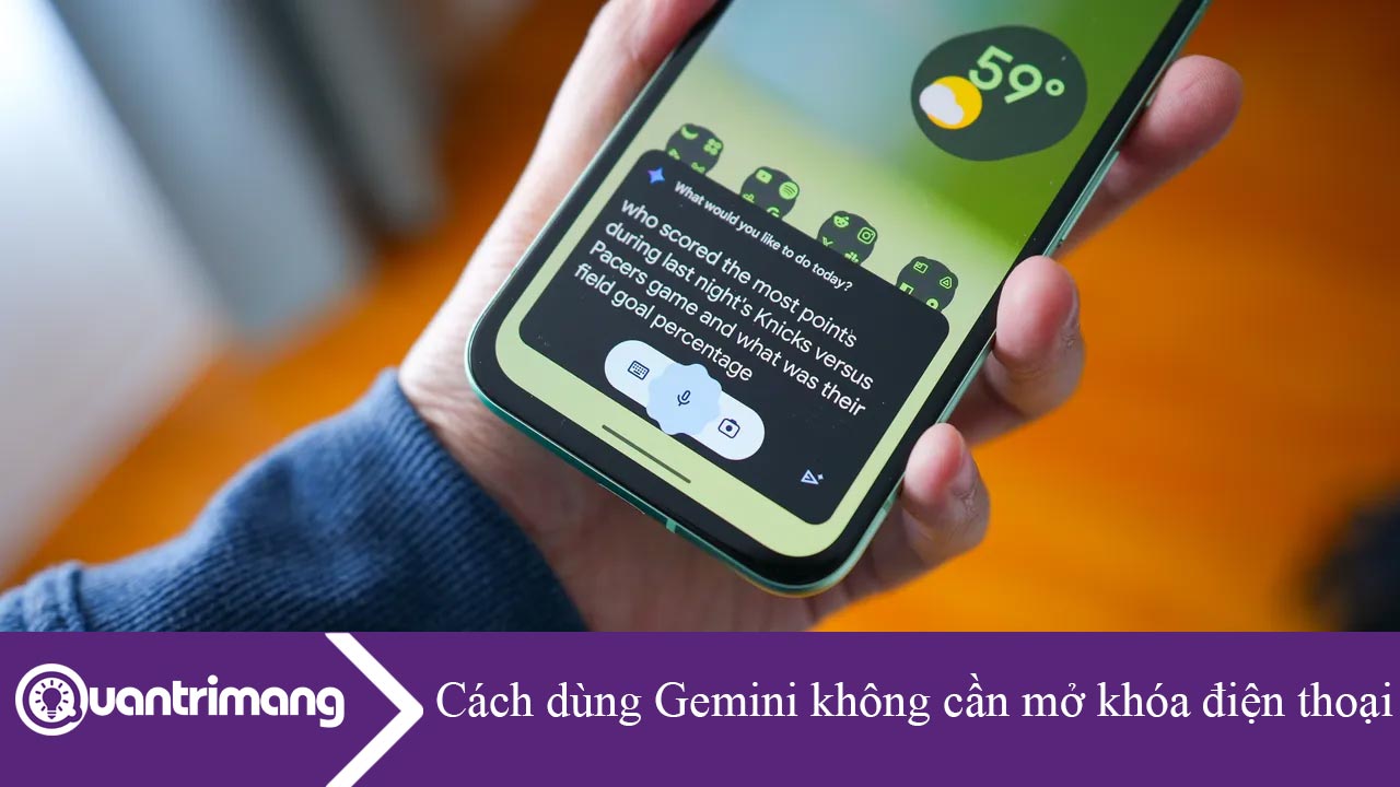 Cách dùng Gemini không cần mở khóa điện thoại
