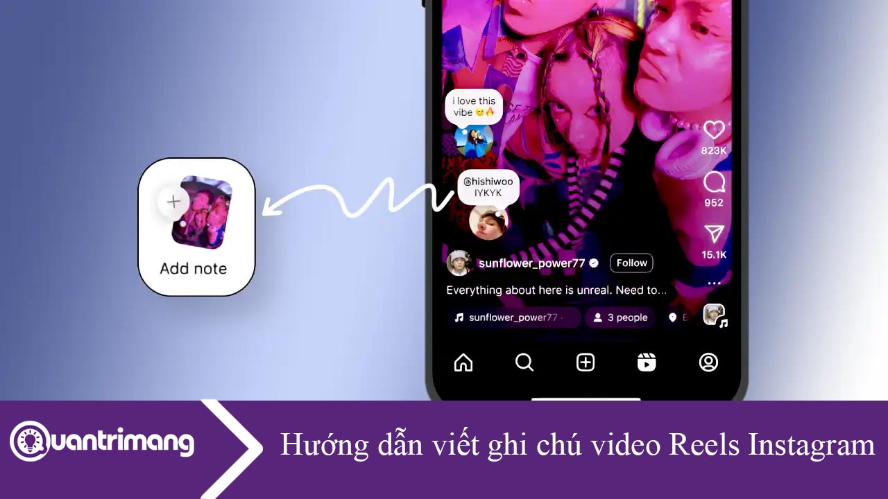 Hướng dẫn viết ghi chú video Reels Instagram