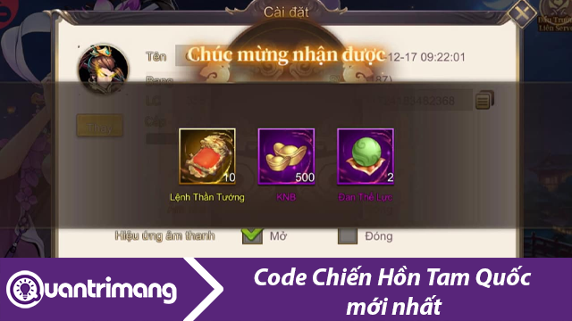 Code Chiến Hồn Tam Quốc mới nhất và cách đổi code