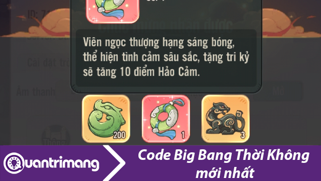 Code Big Bang Thời Không mới nhất và cách đổi code