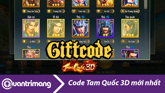 Code Tam Quốc 3D mới nhất và cách đổi code