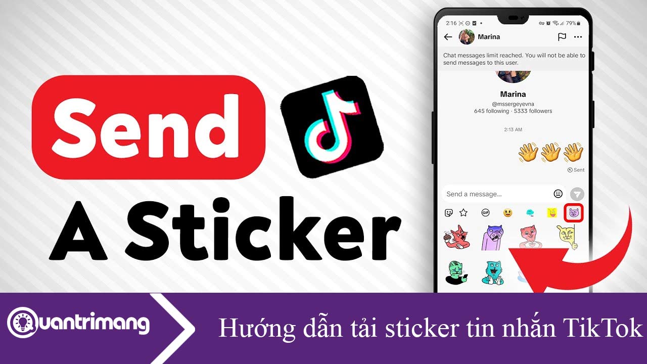 Hướng dẫn tải sticker tin nhắn TikTok
