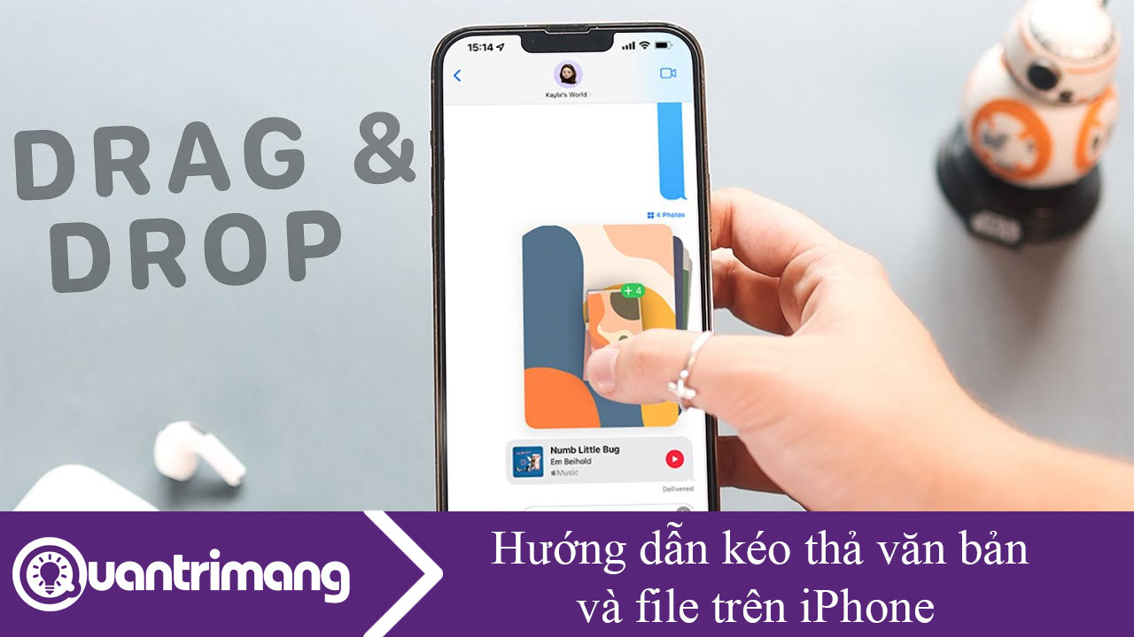 Hướng dẫn kéo thả văn bản và file trên iPhone