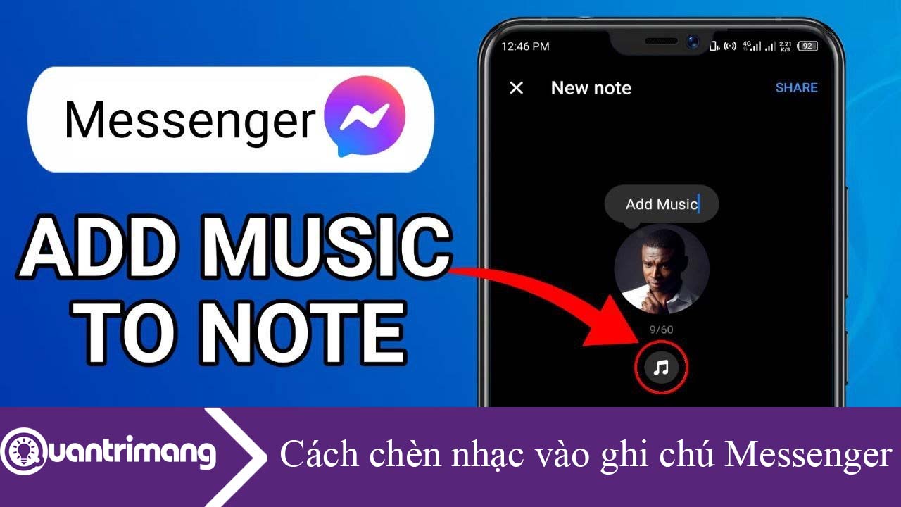 Cách chèn nhạc vào ghi chú Messenger
