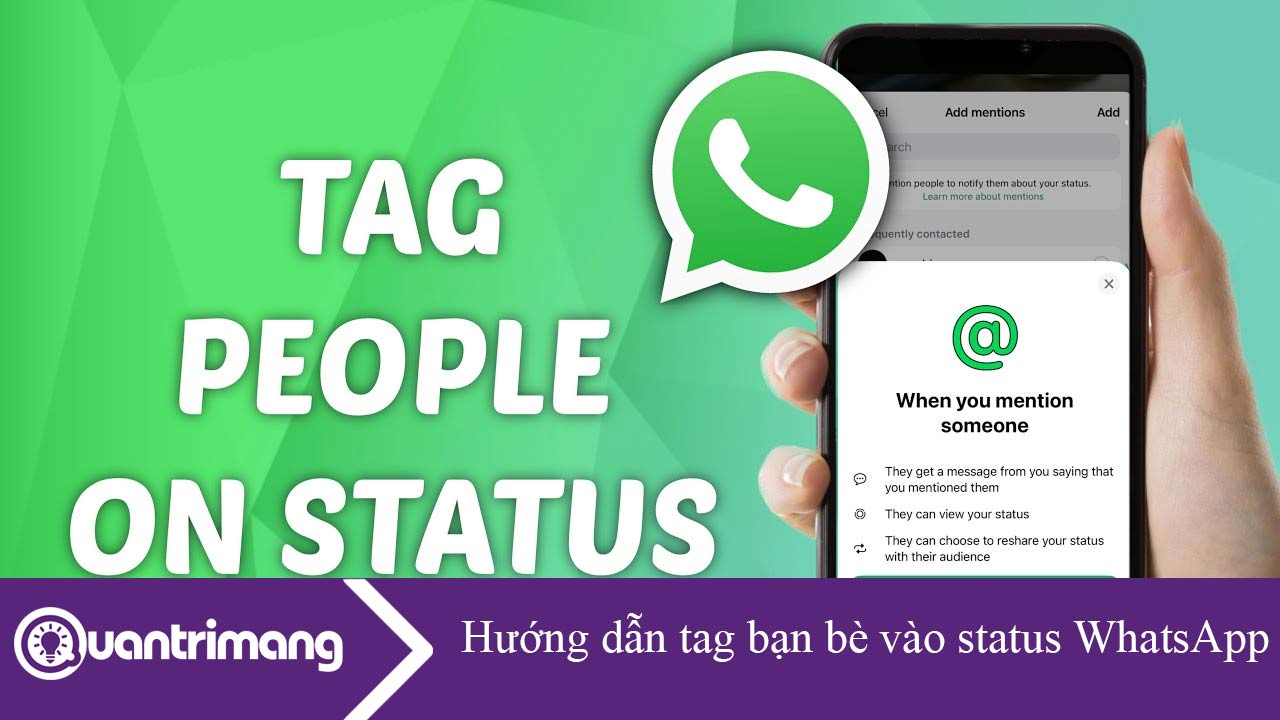 Cách tag bạn bè vào status WhatsApp