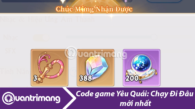 Code Yêu Quái: Chạy Đi Đâu mới nhất và cách nhập code