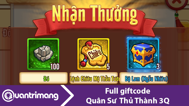 Code Quân Sư Thủ Thành 3Q mới nhất và cách đổi code lấy thưởng