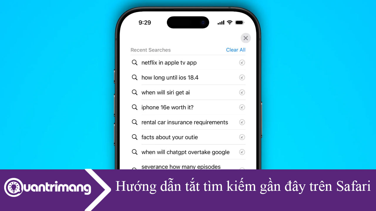 Hướng dẫn tắt tìm kiếm gần đây trên Safari